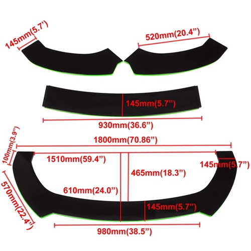 3PCS Front Bumper Lip